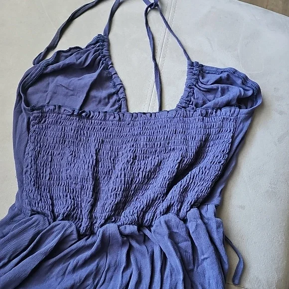 Cupshe Navy Halter Wide-Leg Jumpsuit with Pockets - Picture 11 of 12